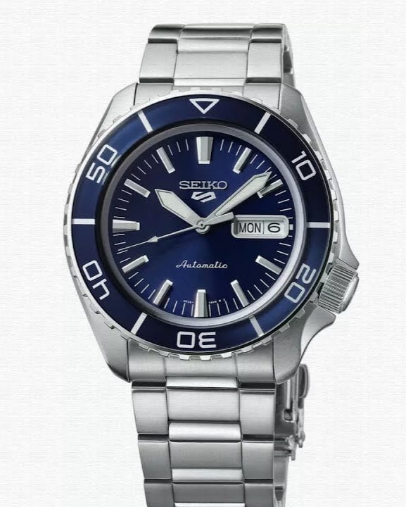 Seiko 5 Sports Automatic Blue Dial Silver Steel Strap Watch for Men - SRPK97K1 - Image 7